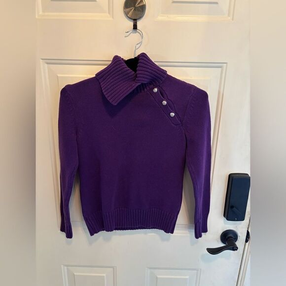 Ralph Lauren Purple Turtleneck Sweater with Button Detail size S - Picture 6 of 6